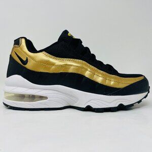 Nike Air Max 95 GS Athletic Sneaker Black Gold Back To School Youth Size 4.5